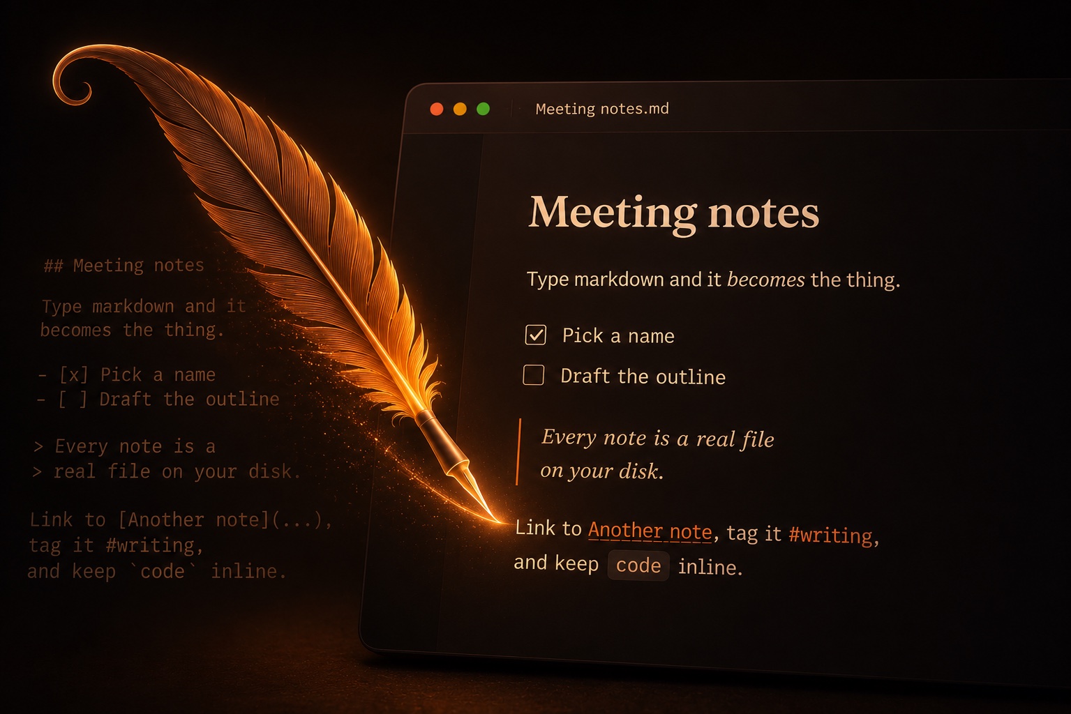 Twiddle turning raw markdown into rendered text as it is typed